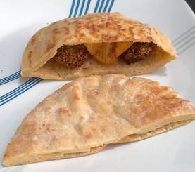 Falafel in gluten free pita at home