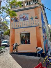 A 3D painting on a house.
